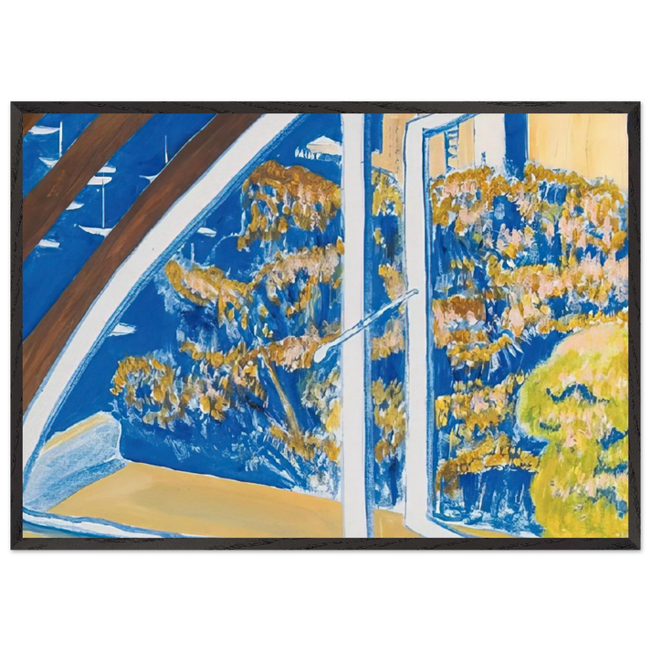 The Window Lavender Bay - 1980 - Brett Whiteley 70x100 cm / 28x40 inches Framed Art Print – Black Wooden Frame