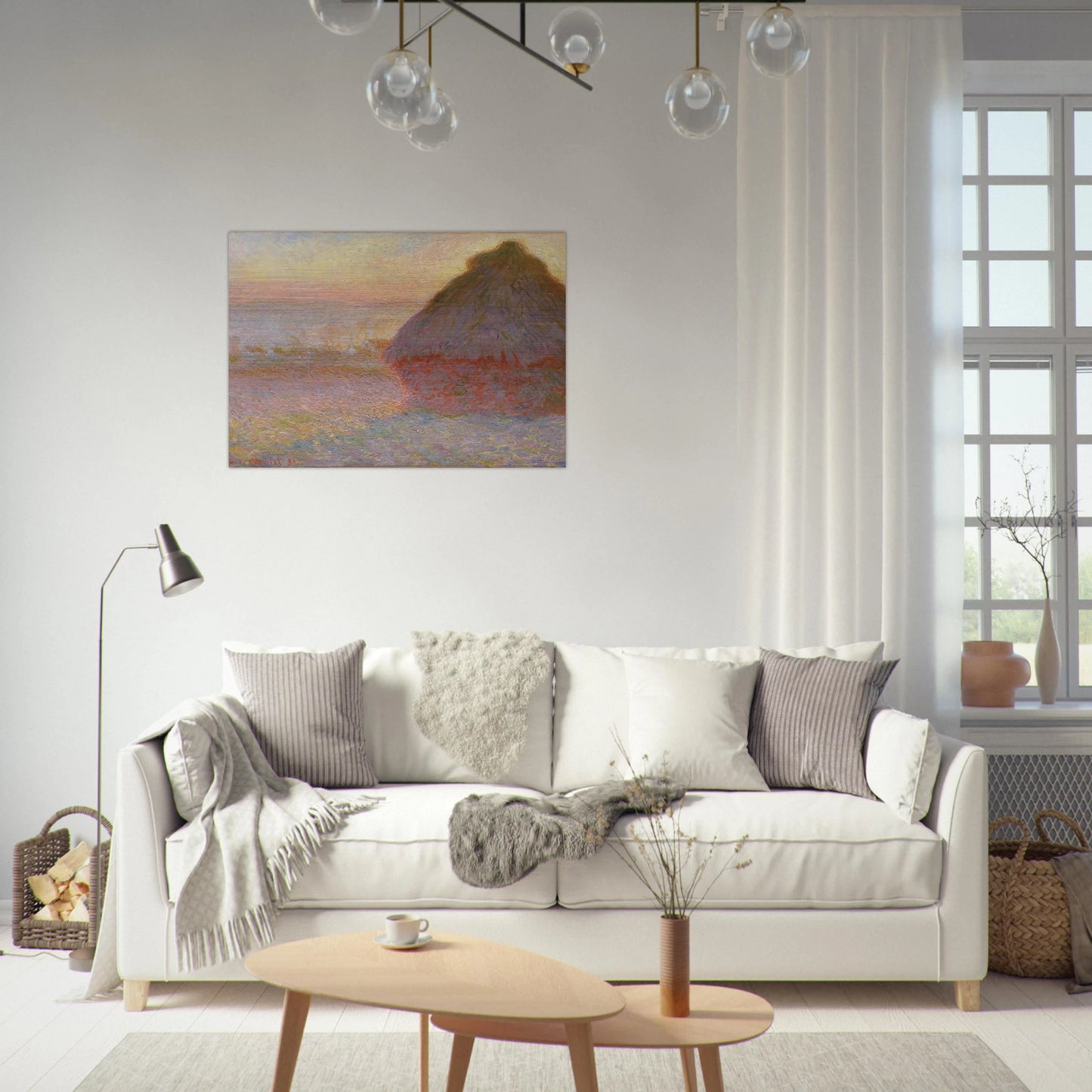 Grainstack Sunset - claude monet Brushed Aluminum Print - 70x100 cm / 28x40 inches | claude monet Aluminum Print | claude monet Prints