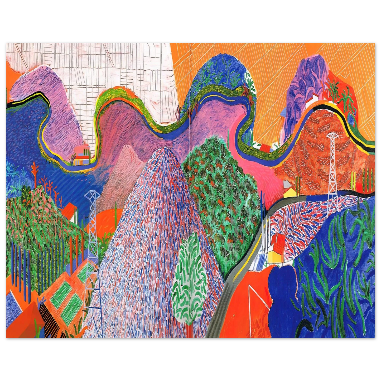 David Hockney - David Hockney Wall art - 13x18 cm / 5x7 inches - Premium Wooden Framed Poster With Fine Art Paper-canvas - Black frame