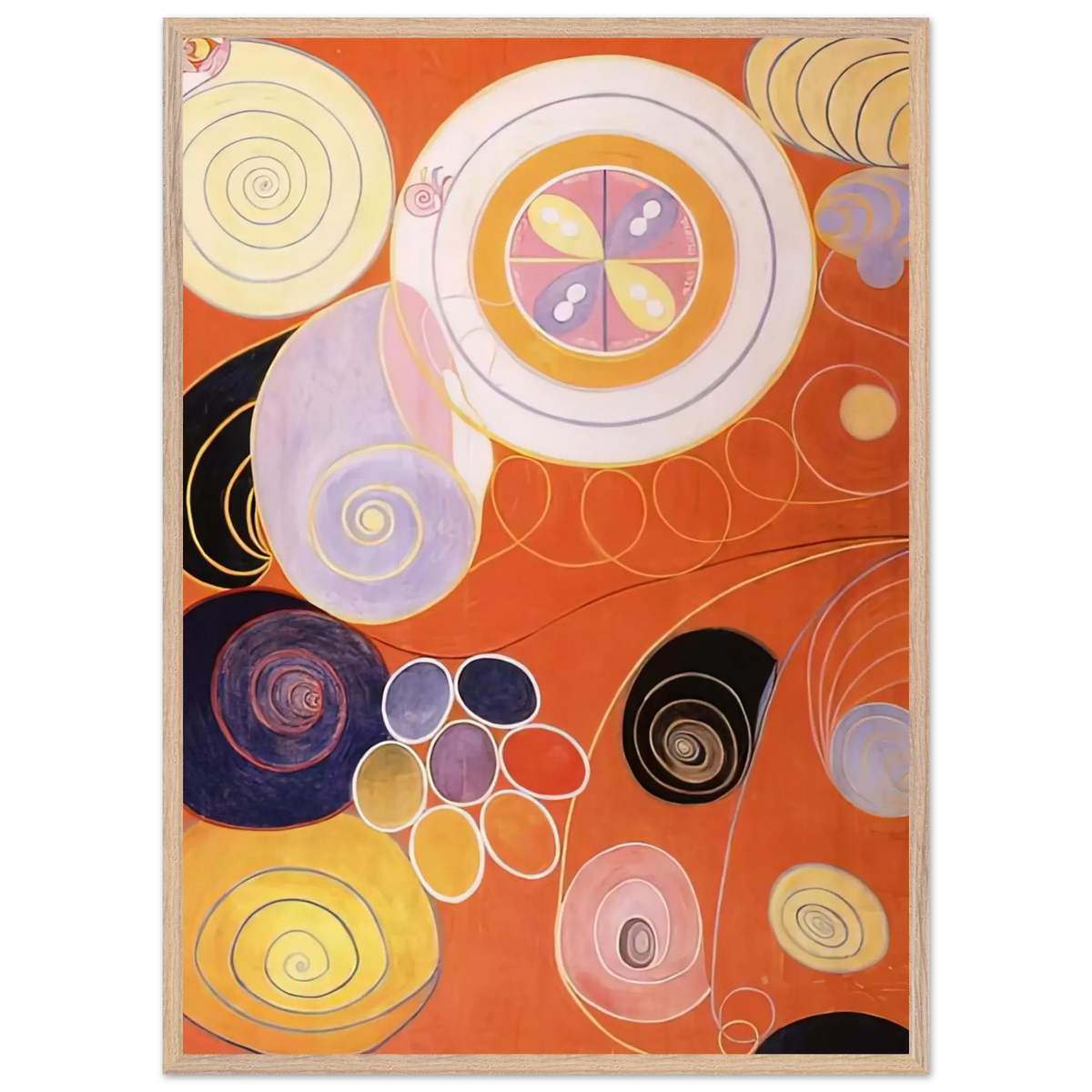 Hilma af Klint - THEY TENS MAINSTAY IV 1907 Wall art - 15x20 cm / 6x8 inches - Premium Wooden Framed Poster With Fine Art Paper - Black frame