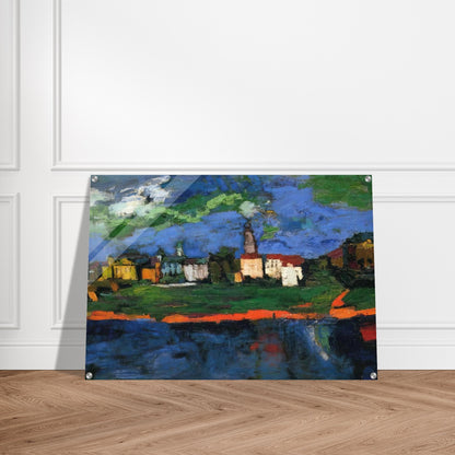 THE ELBE NEAR DRESDEN - OSKAR KOKOSCHKA Acrylic Print - 70x100 cm / 28x40″ inches