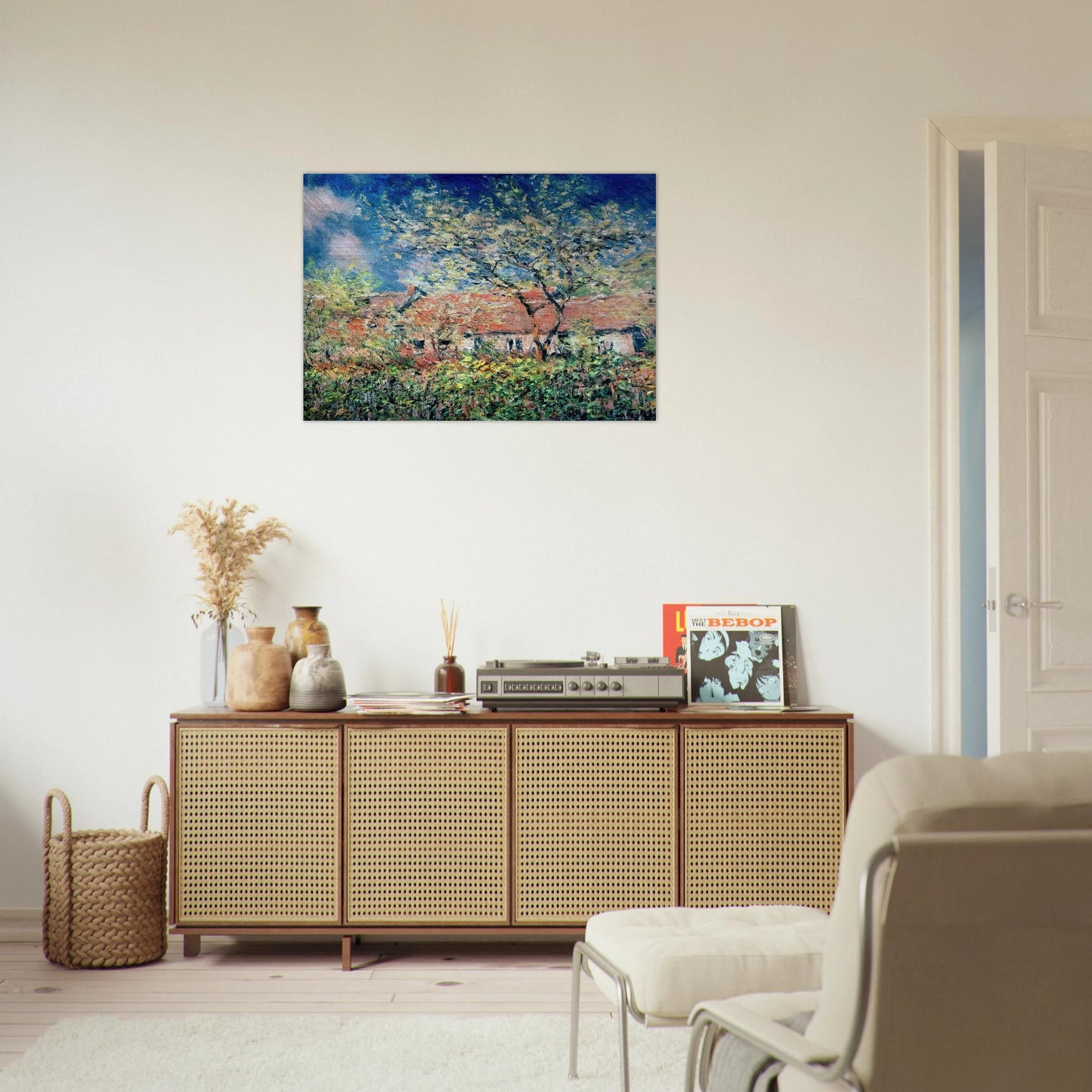 Springtime at Giverny - claude monet Brushed Aluminum Print - 70x100 cm / 28x40 inches | claude monet Aluminum Print | claude monet Prints