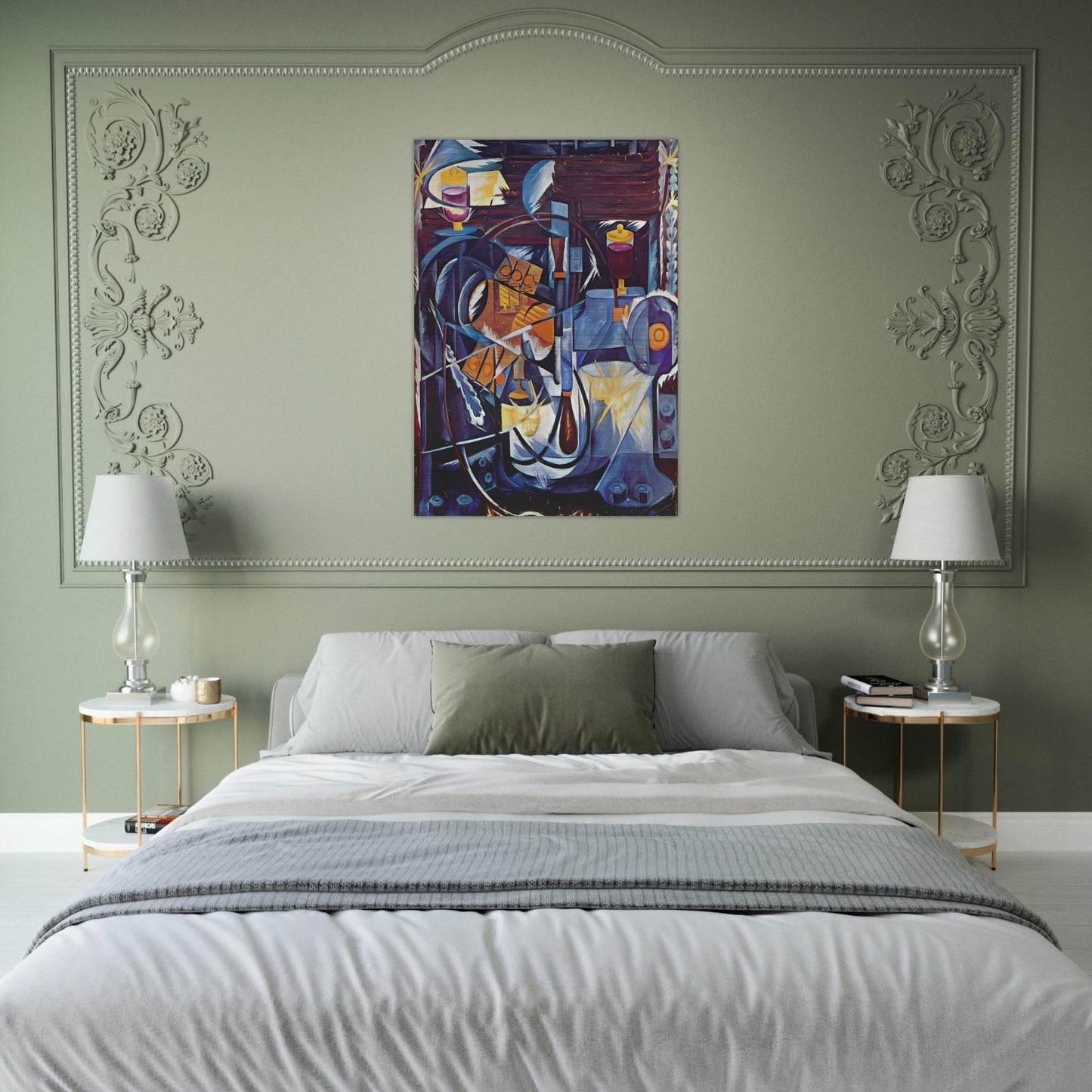 Dynamo machine - 1913 - Natalia Goncharova Brushed Aluminum Print - 70x100 cm / 28x40 inches | Natalia Goncharova Aluminum Print | Natalia Goncharova Prints
