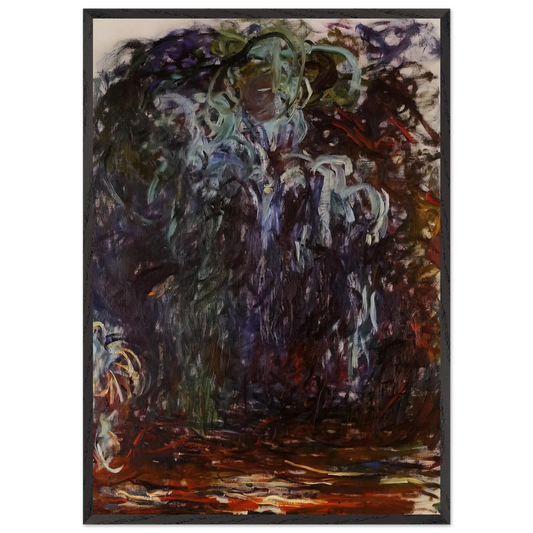 Weeping Willow - claude monet 70x100 cm / 28x40 inches Framed Art Print – Black Wooden Frame