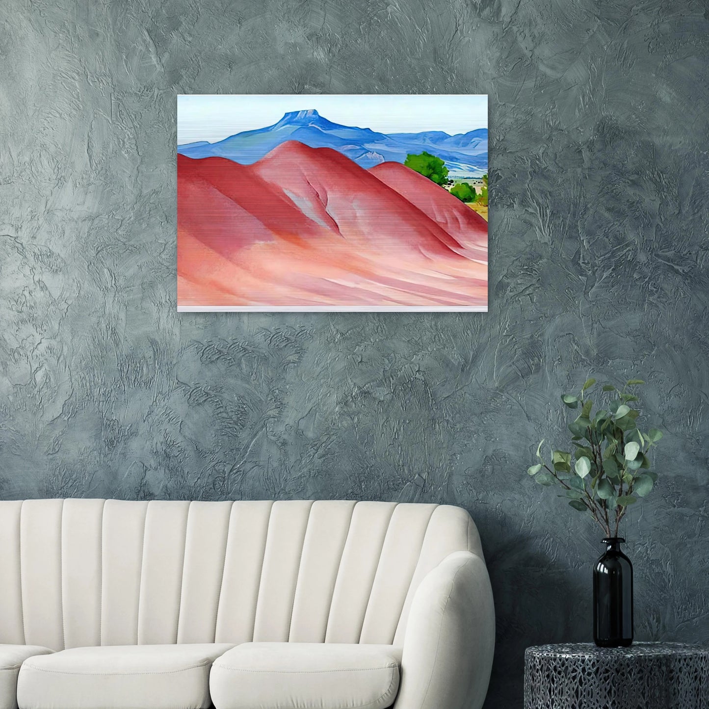 Red Hills and Pedernal - Georgia O'Keeffe Brushed Aluminum Print - 70x100 cm / 28x40 inches | Georgia O'Keeffe Aluminum Print | Georgia O'Keeffe Prints