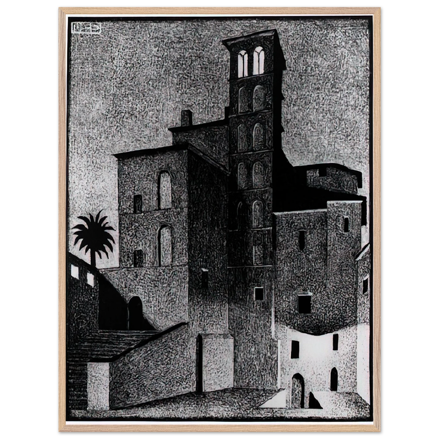 MC Escher - SS GIOVANNI ET PAOLO ROME MAY 1936 1936 Wall Art - 30x40 cm / 12x16 inches - Fine Art Poster-canvas - -