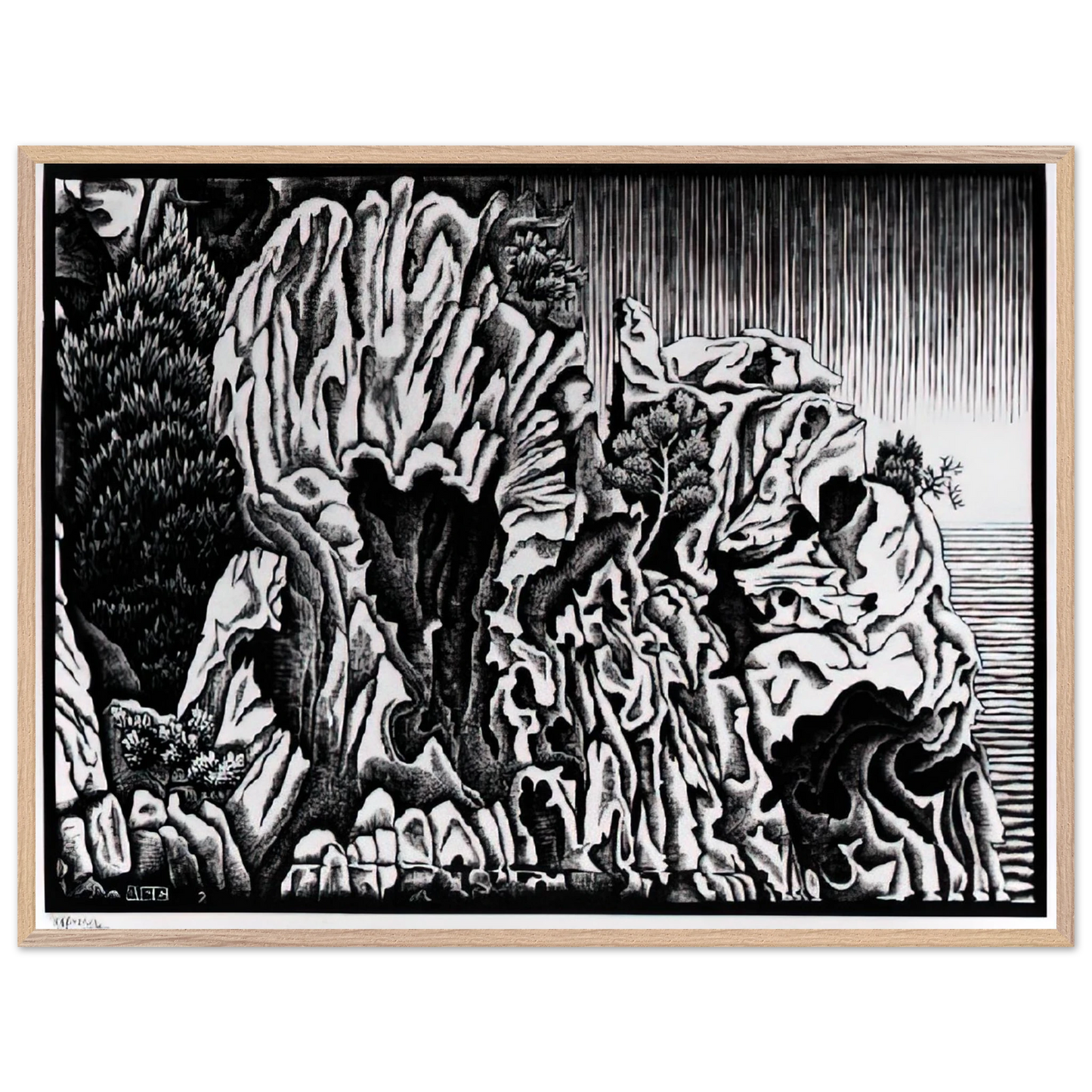 MC Escher - CALANCHE OF PIANA CORSICA FEBRUARY 1934 1934 Wall Art - 30x40 cm / 12x16 inches - Fine Art Poster-canvas - -