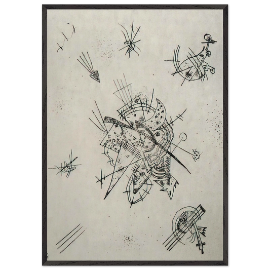 SMALL WORLDS X 1922 - Wassily Kandinsky 70x100 cm / 28x40 inches Framed Art Print – Black Wooden Frame