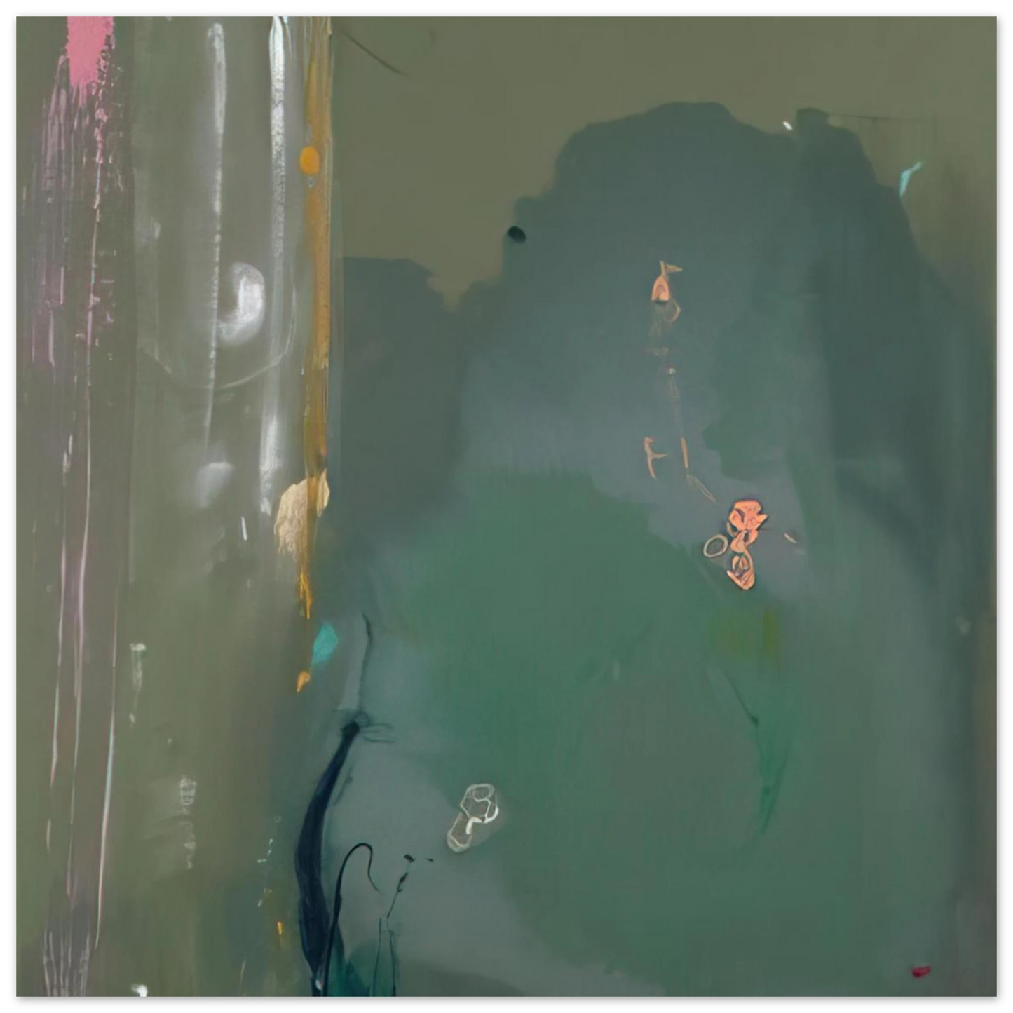 Helen Frankenthaler - CÃƒÆ’Ã‚Â´te d Argent - 1980 Wall art - 20x25 cm / 8x10 inches - Premium Wooden Framed Poster With Fine Art Paper-canvas - Black frame