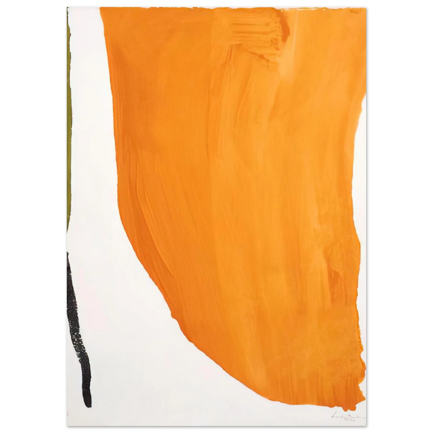 Helen Frankenthaler - Orange Downpour - 1970 Wall art - 20x25 cm / 8x10 inches - Premium Wooden Framed Poster With Fine Art Paper-canvas - Black frame