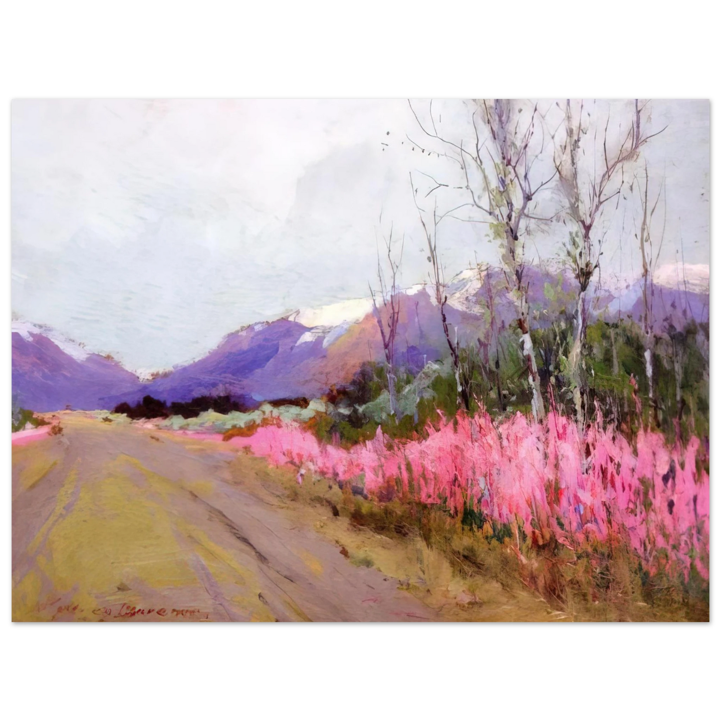 Sydney Laurence - Fireweed Lane - Romanticism  75x100 cm / 30x40inches Fine Art Poster