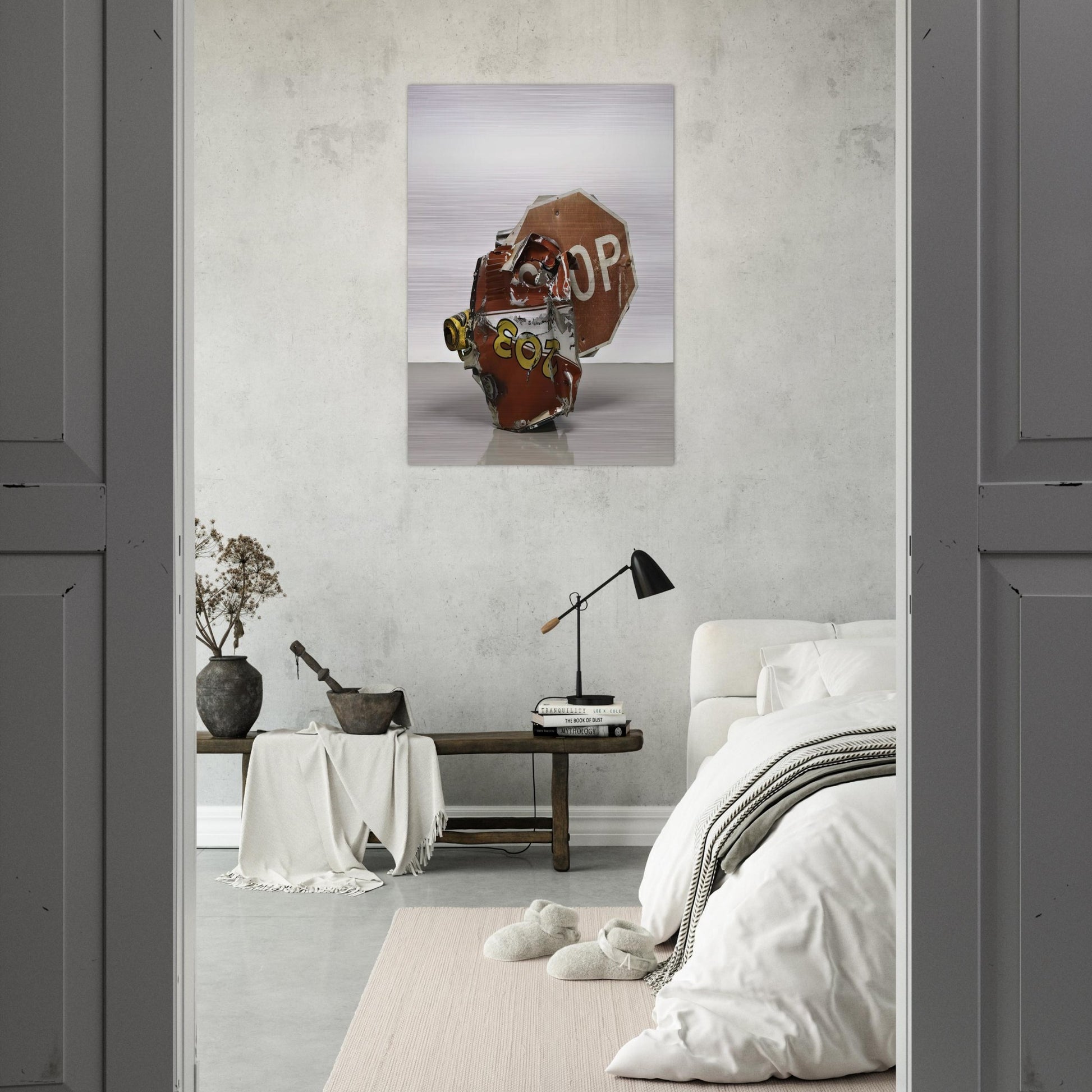 STOP SIDE EARLY WINTER GLUT 1987 - Robert Rauschenberg Brushed Aluminum Print - 70x100 cm / 28x40 inches | Robert Rauschenberg Aluminum Print | Robert Rauschenberg Prints