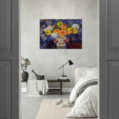 VASE OF FLOWERS 1907 - Theo van Rysselberghe Brushed Aluminum Print - 70x100 cm / 28x40 inches | Theo van Rysselberghe Aluminum Print | Theo van Rysselberghe Prints