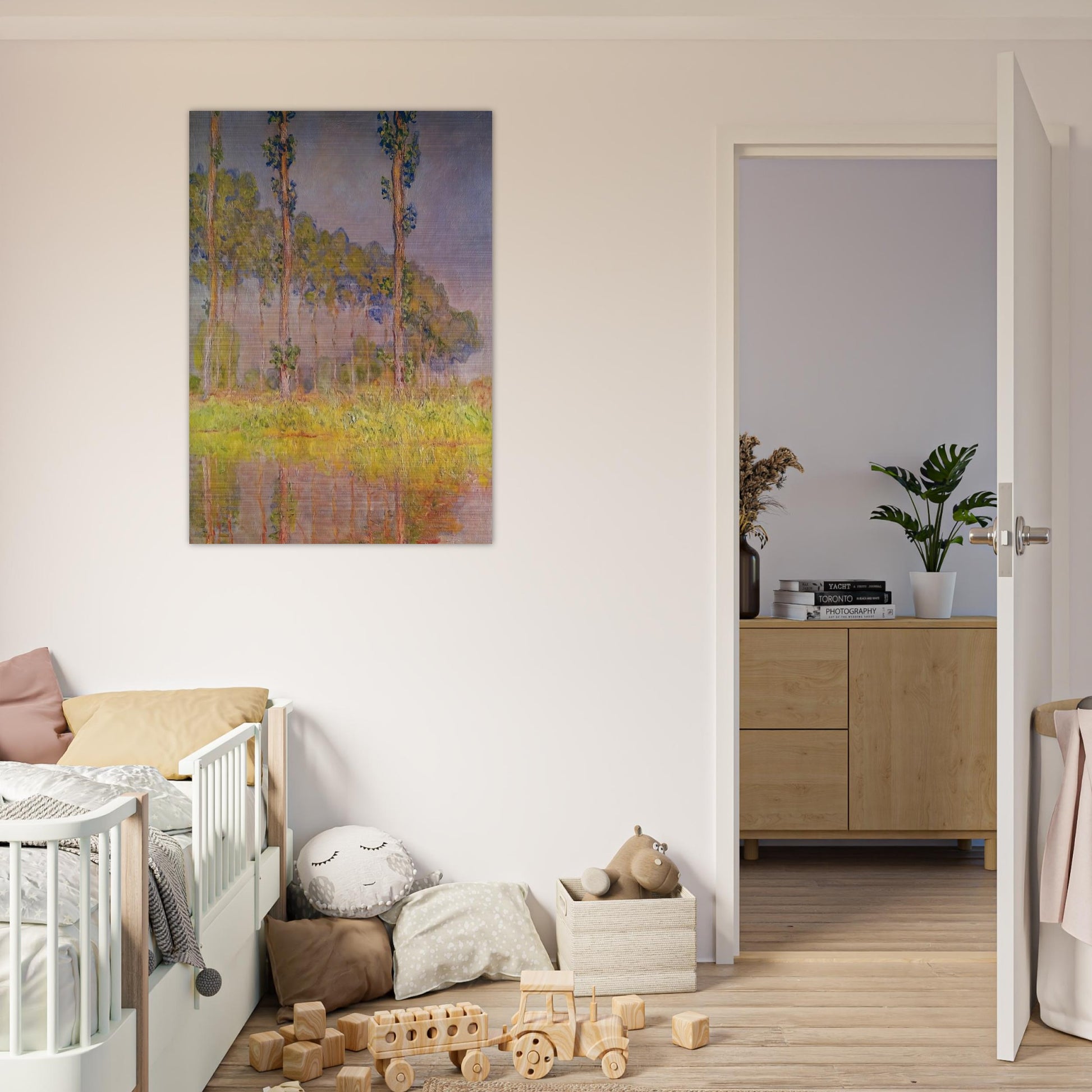 Three Trees in Spring - claude monet Brushed Aluminum Print - 70x100 cm / 28x40 inches | claude monet Aluminum Print | claude monet Prints