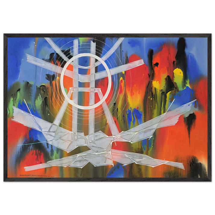 Significant Event Note - 1980 - Jimmy Ernst 70x100 cm / 28x40 inches Framed Art Print – Black Wooden Frame