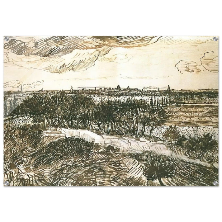 View of Arles from a Hill - Vincent van Gogh Acrylic Print - 70x100 cm / 28x40″ inches | Vincent van Gogh Wall Art | Vincent van Gogh Prints