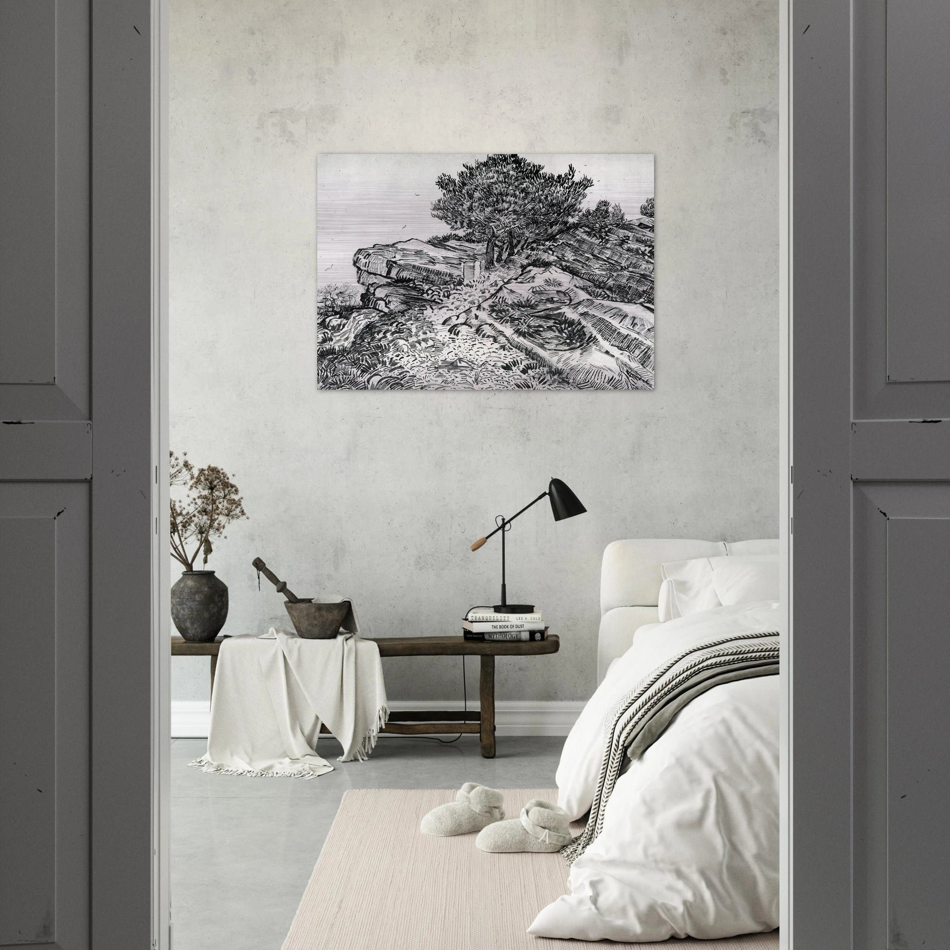 Montmajour - Vincent van Gogh Brushed Aluminum Print - 70x100 cm / 28x40 inches | Vincent van Gogh Aluminum Print | Vincent van Gogh Prints