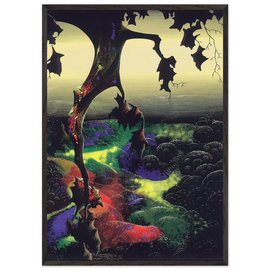 Crimson Red and Gold - Eyvind Earle 70x100 cm / 28x40 inches Framed Art Print – Black Wooden Frame