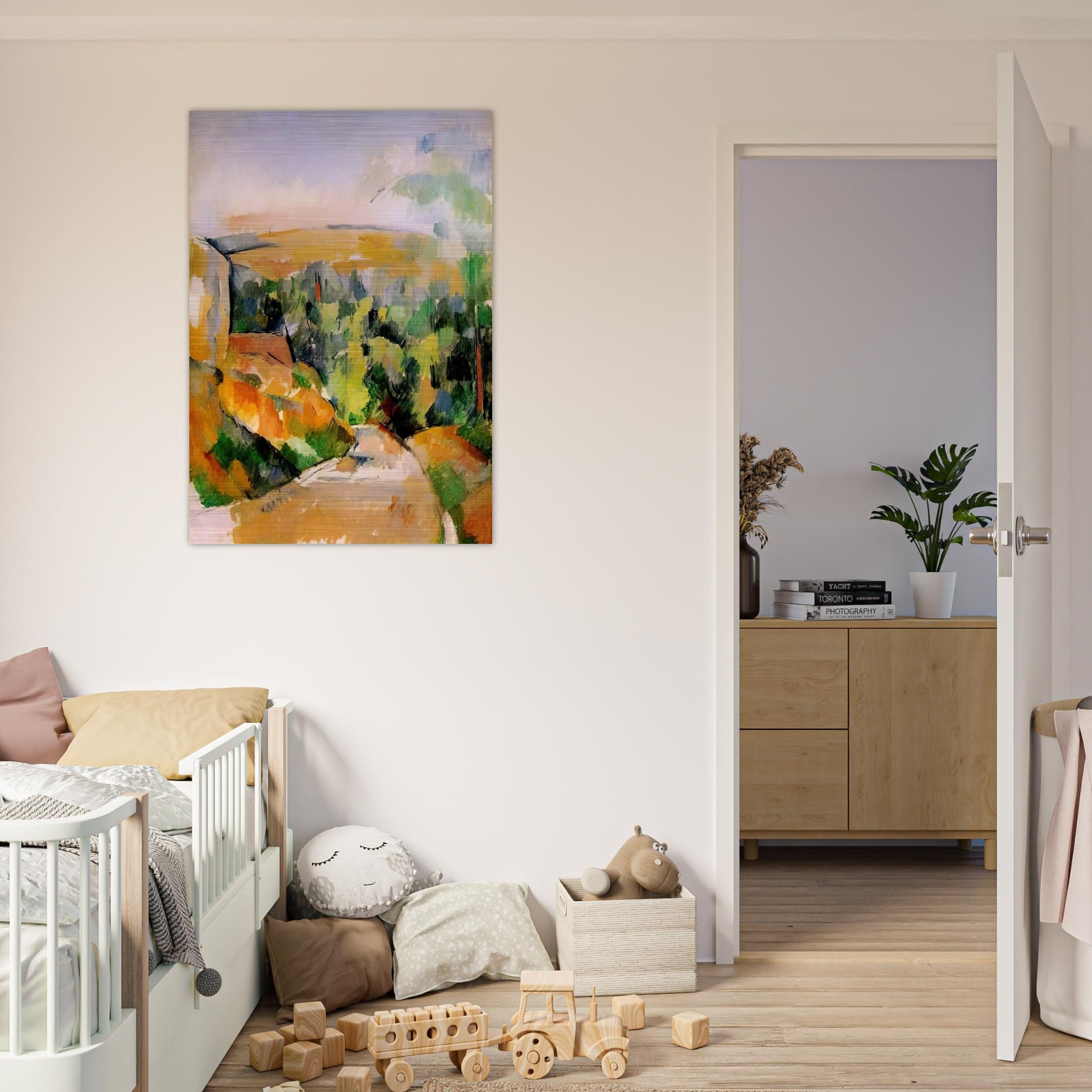 The Bend in the road - Paul Cézanne Brushed Aluminum Print - 70x100 cm / 28x40 inches | Paul Cézanne Aluminum Print | Paul Cézanne Prints