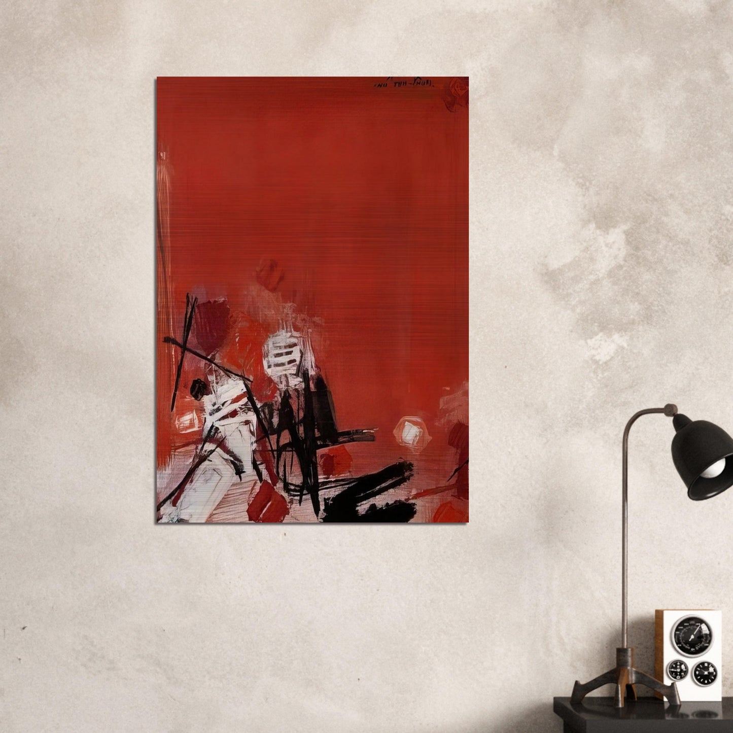 COMPOSITION ROUGE - Chu teh Chun Brushed Aluminum Print - 70x100 cm / 28x40 inches | Chu teh Chun Aluminum Print | Chu teh Chun Prints