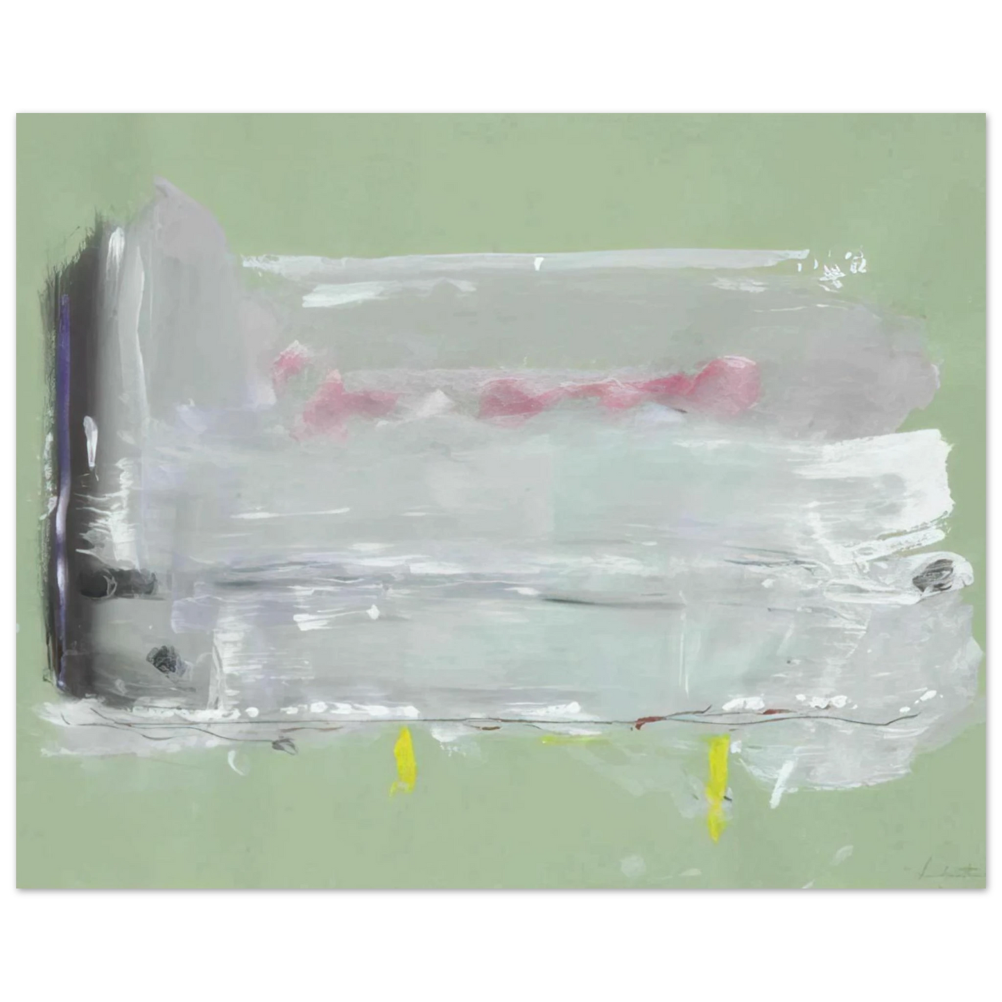 Helen Frankenthaler - Untitled - 1984 Wall art - 70x100 cm / 28x40 inches - Premium Wooden Framed Poster With Fine Art Paper-canvas - White frame
