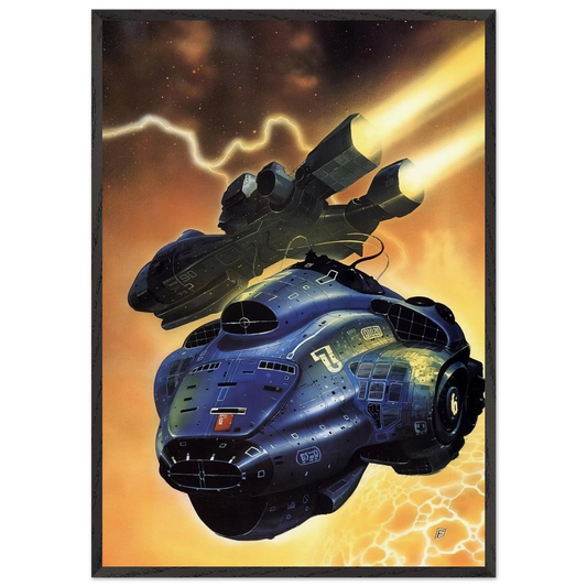Chris Foss N1 - Chris Foss 70x100 cm / 28x40 inches Framed Art Print – Black Wooden Frame