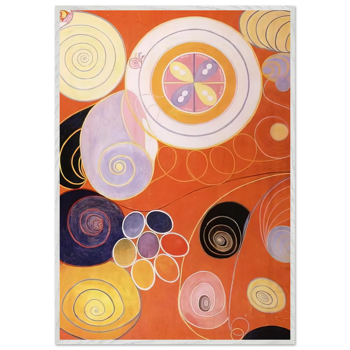 Hilma af Klint - THEY TENS MAINSTAY IV 1907 Wall art - 15x20 cm / 6x8 inches - Premium Wooden Framed Poster With Fine Art Paper - White frame