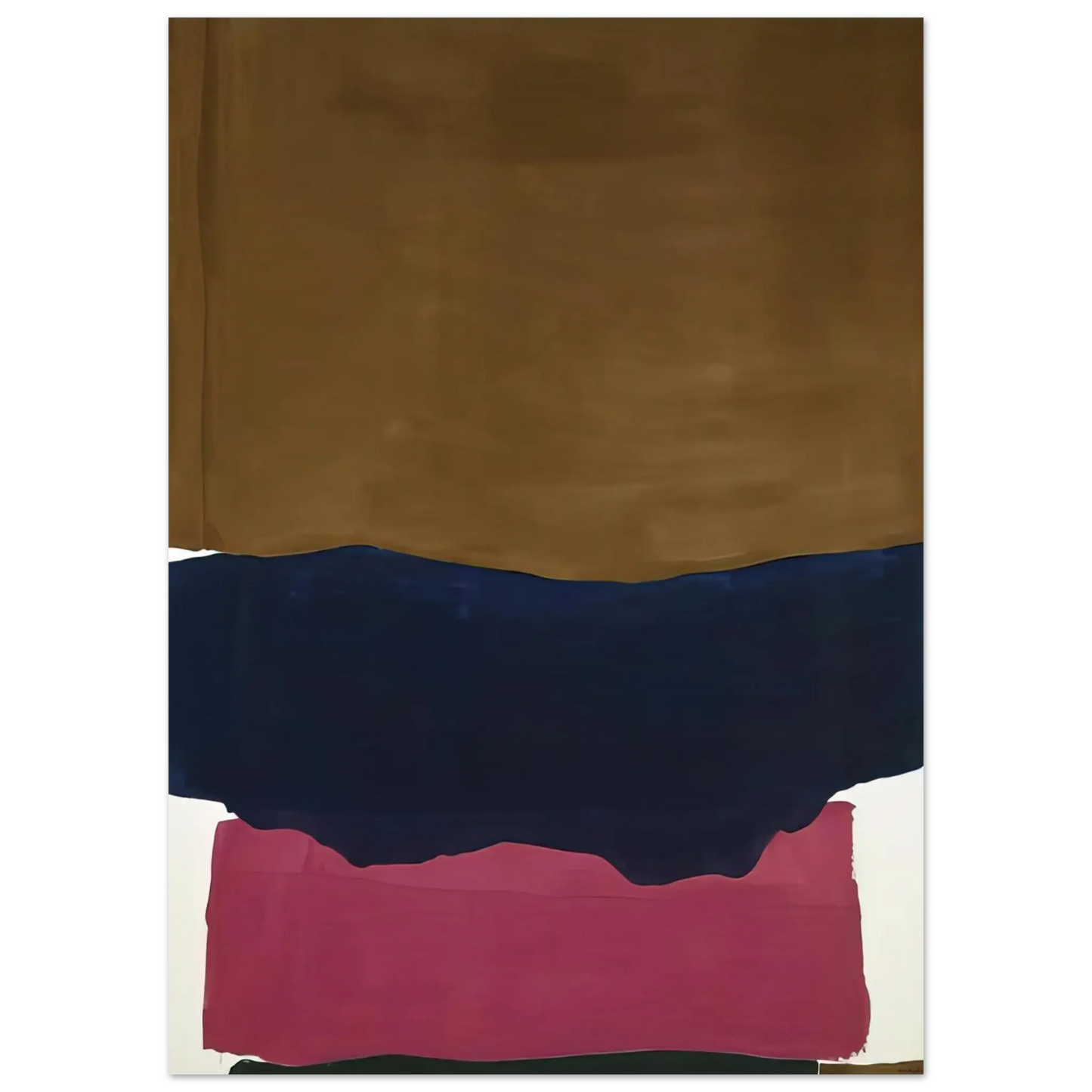 Helen Frankenthaler - Indian Summer - 1967 Wall art - 28x43  cm / XL (11x17 Inches) - Premium Wooden Framed Poster With Fine Art Paper - Black frame