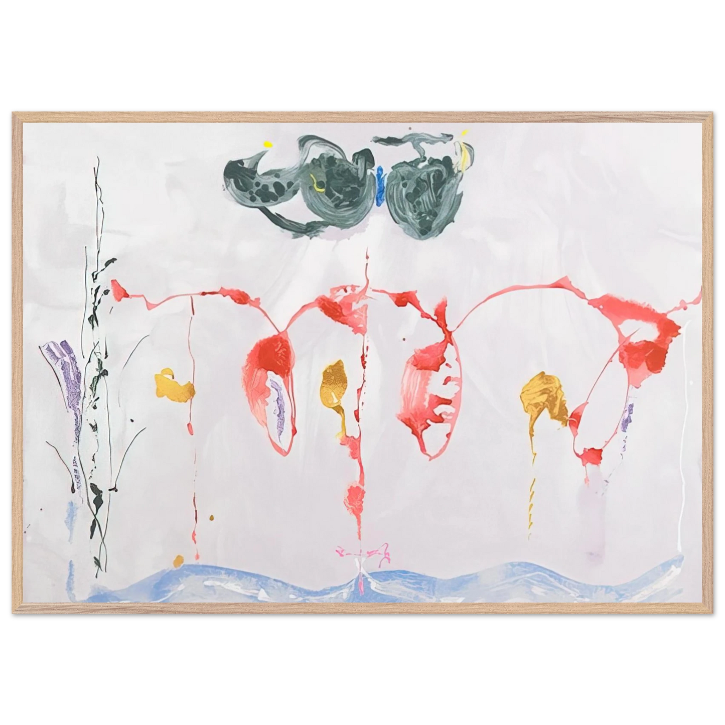Helen Frankenthaler - Aerie - 2009 Wall art - 70x100 cm / 28x40 inches - Premium Wooden Framed Poster With Fine Art Paper-canvas - Wood frame