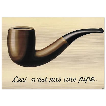 THE TREACHERY OF IMAGES THIS IS NOT A PIPE 1948 - Rene Magritte Brushed Aluminum Print - 70x100 cm / 28x40 inches | Rene Magritte Aluminum Print | Rene Magritte Prints