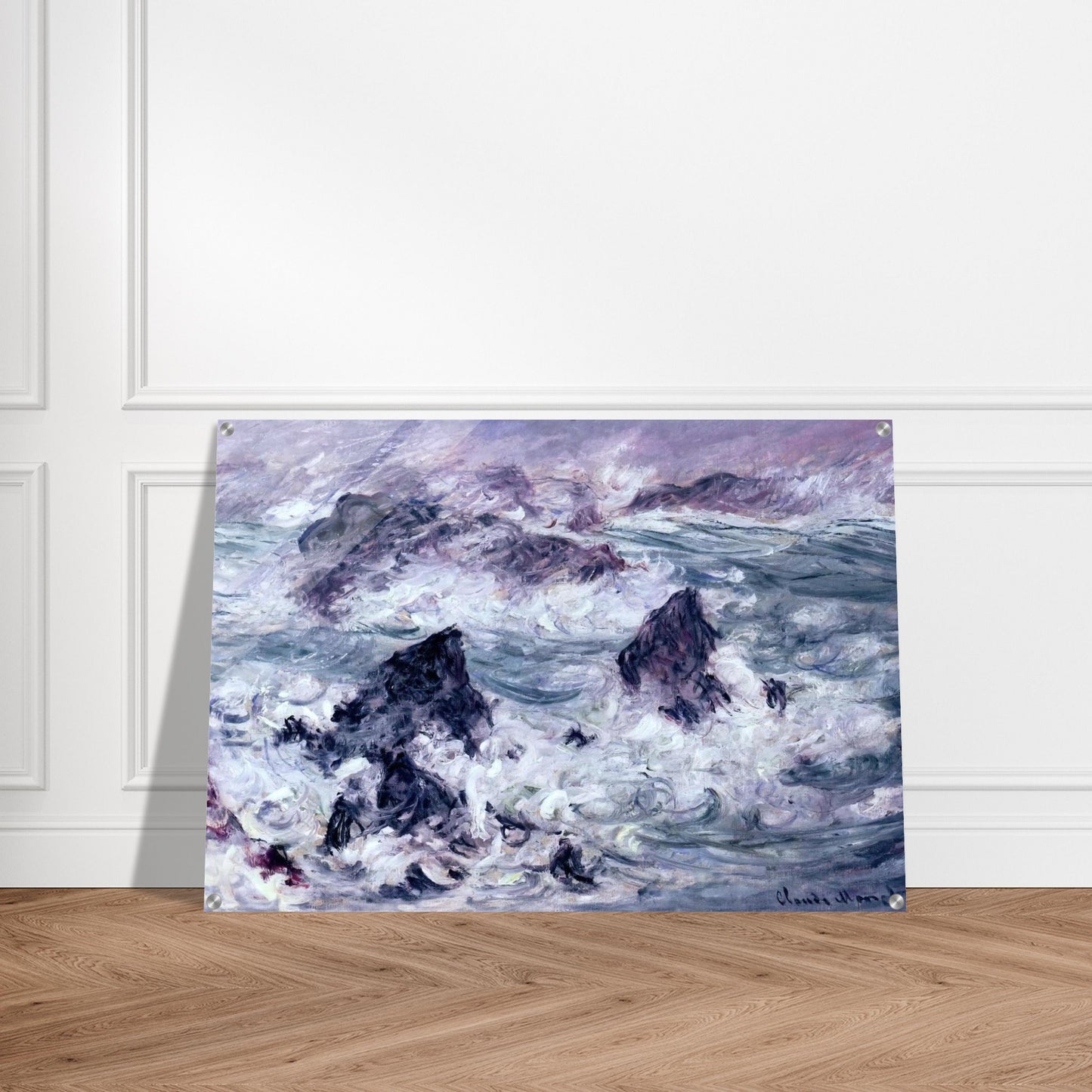 Storm at Belle-Ile - claude monet Acrylic Print - 70x100 cm / 28x40″ inches
