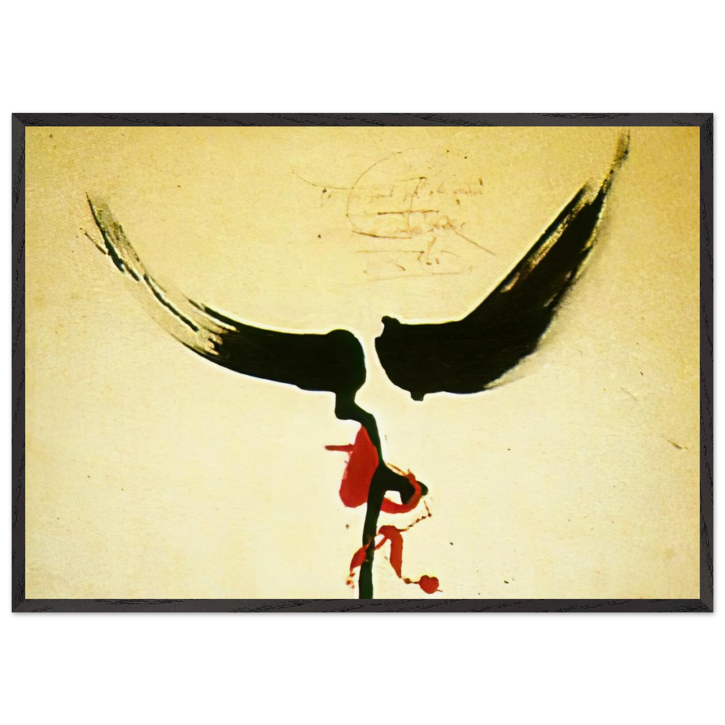 DALI S MOUSTACHE - Salvador Dali 70x100 cm / 28x40 inches Framed Art Print – Black Wooden Frame