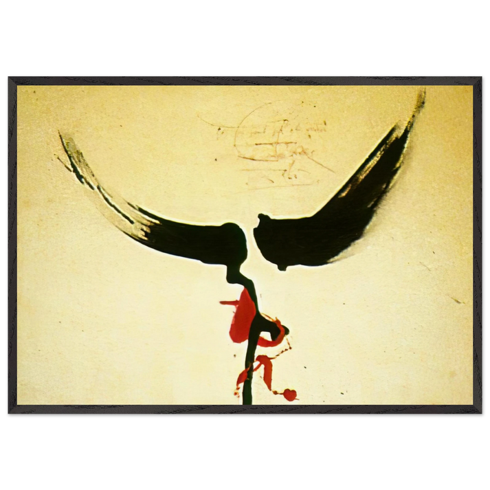 DALI S MOUSTACHE - Salvador Dali 70x100 cm / 28x40 inches Framed Art Print – Black Wooden Frame