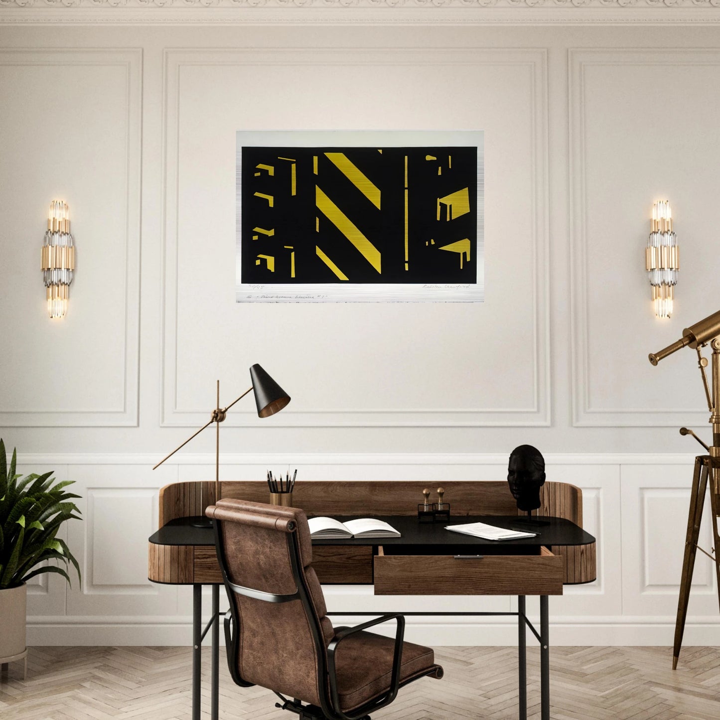 Third Avenue Elevated #1 1951 - Purism - Ralston Crawford Brushed Aluminum Print - 70x100 cm / 28x40 inches | Ralston Crawford Aluminum Print | Ralston Crawford Prints
