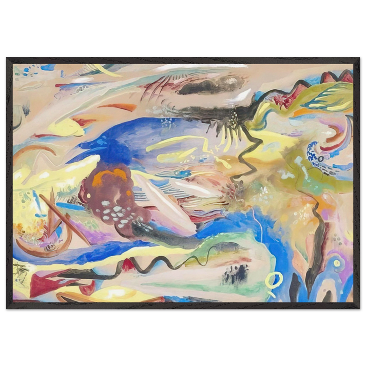 SINFONIE XIII 1913 - Rudolf Bauer 70x100 cm / 28x40 inches Framed Art Print – Black Wooden Frame