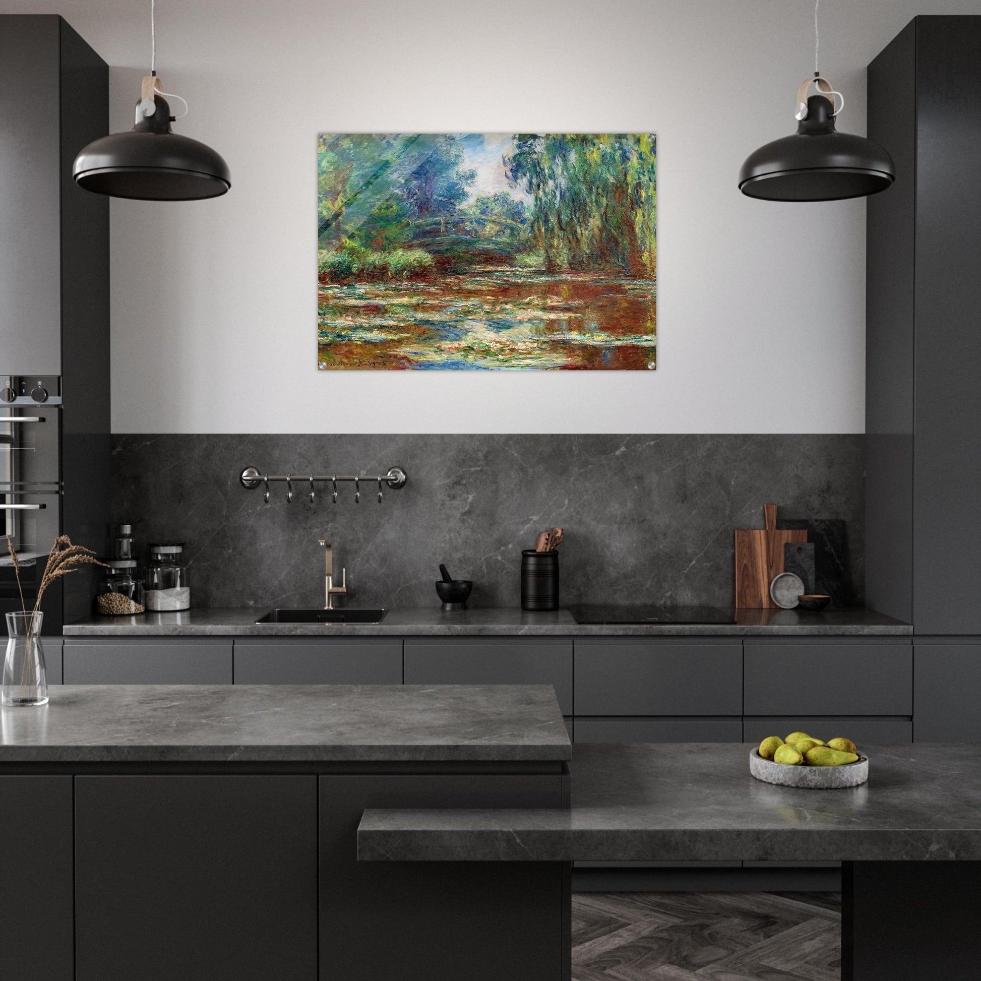 Water Lily Pond and Bridge - claude monet Acrylic Print - 70x100 cm / 28x40″ inches
