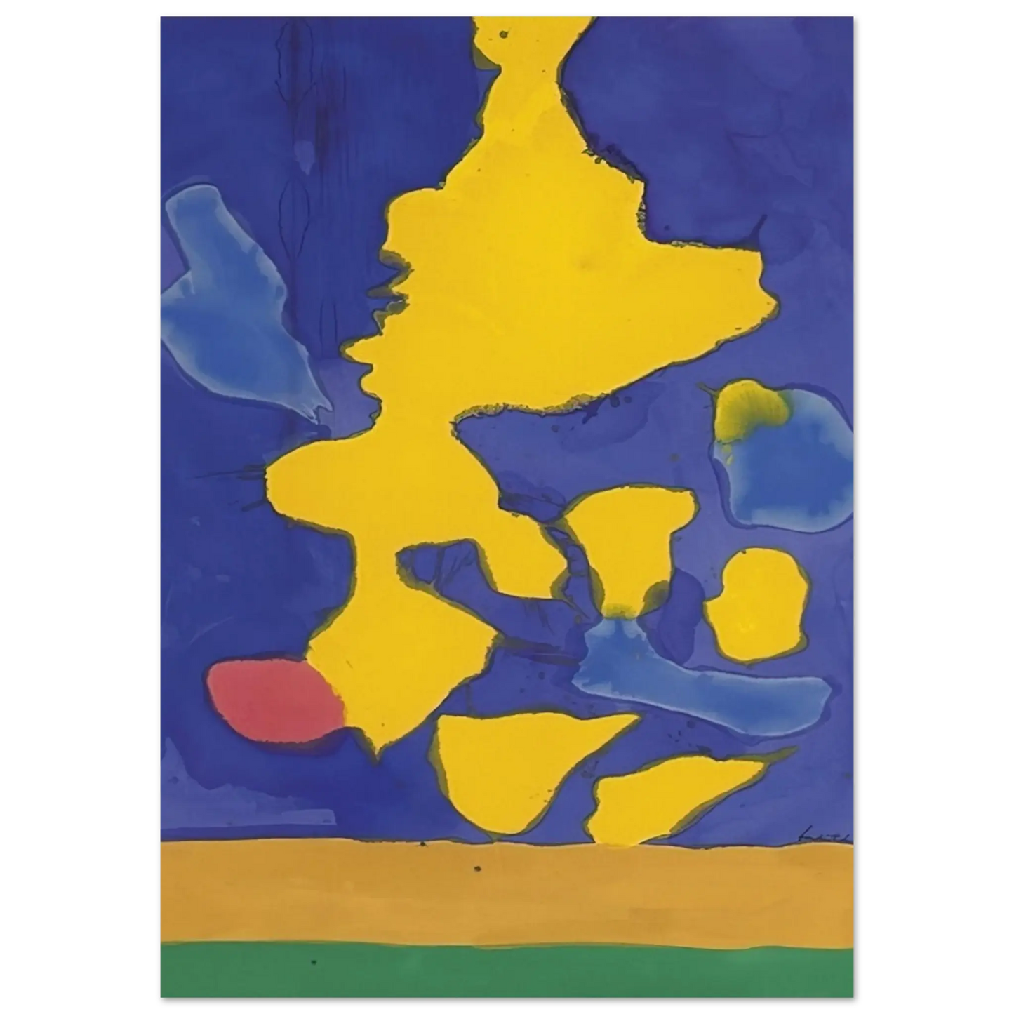 Helen Frankenthaler - Saturn Revisited - 1964 Wall art - 13x18 cm / 5x7 Inches - Premium Wooden Framed Poster With Fine Art Paper - Wood frame