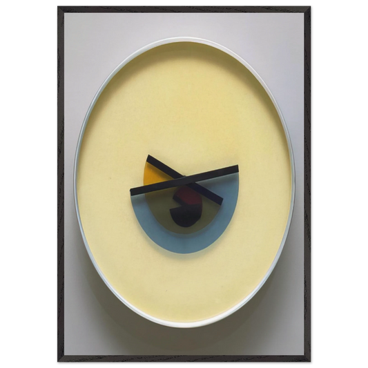 LOra X Clock - 1945 - Bruno Munari 70x100 cm / 28x40 inches Framed Art Print – Black Wooden Frame