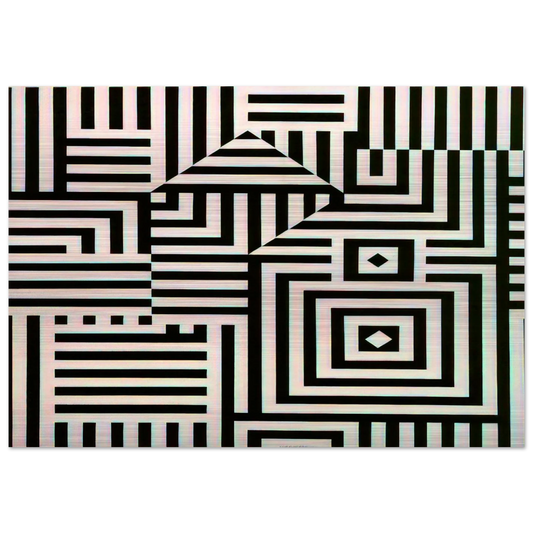 Riu-Kiu-C - 1960 - Victor Vasarely Brushed Aluminum Print - 70x100 cm / 28x40 inches | Victor Vasarely Aluminum Print | Victor Vasarely Prints