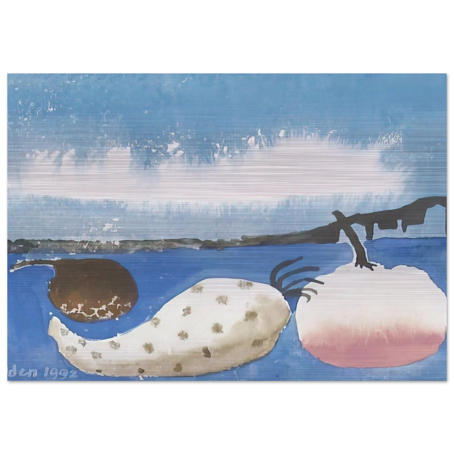Fruit by the shore - 1992 - Mary Fedden Brushed Aluminum Print - 70x100 cm / 28x40 inches | Mary Fedden Aluminum Print | Mary Fedden Prints