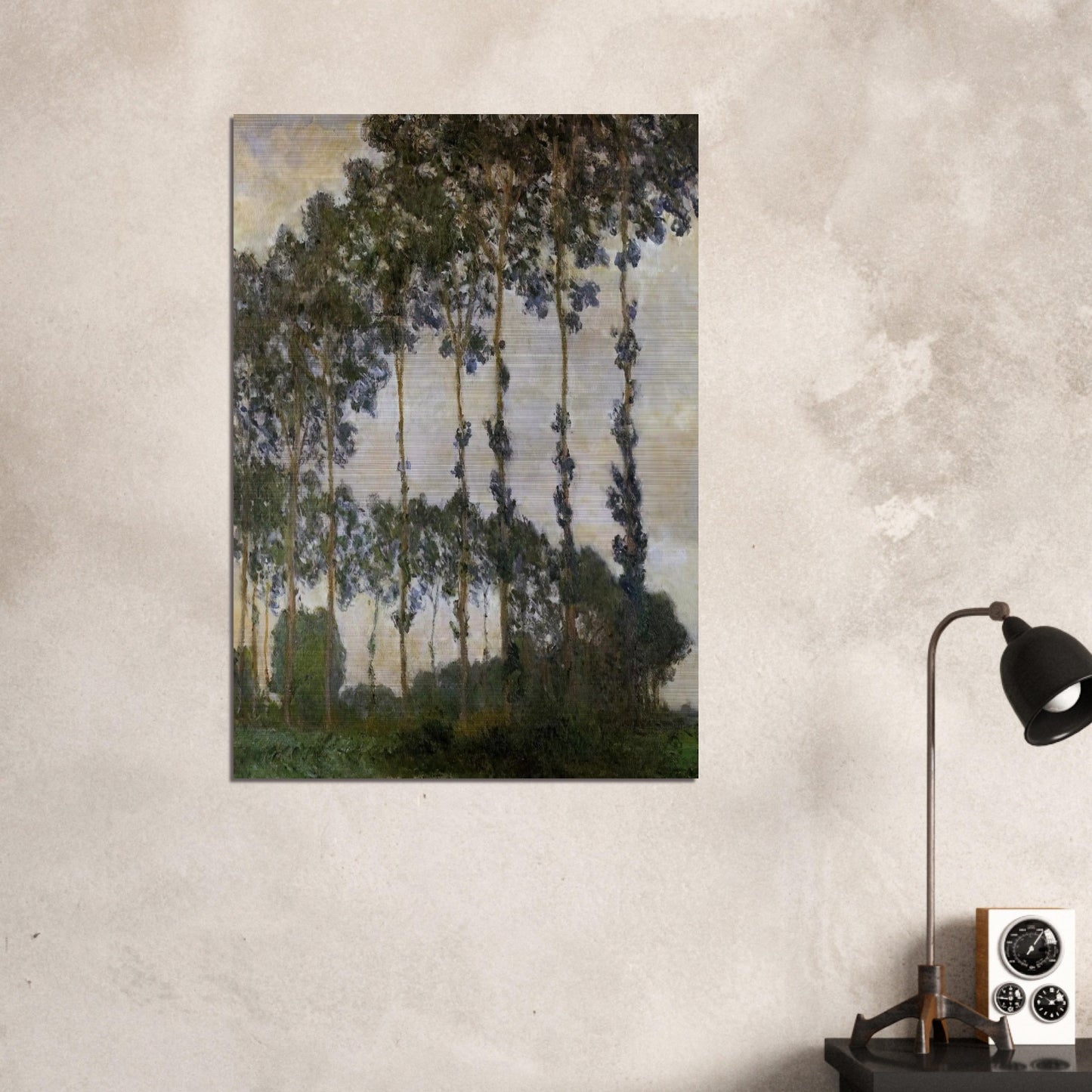 Poplars at Giverny - claude monet Brushed Aluminum Print - 70x100 cm / 28x40 inches | claude monet Aluminum Print | claude monet Prints