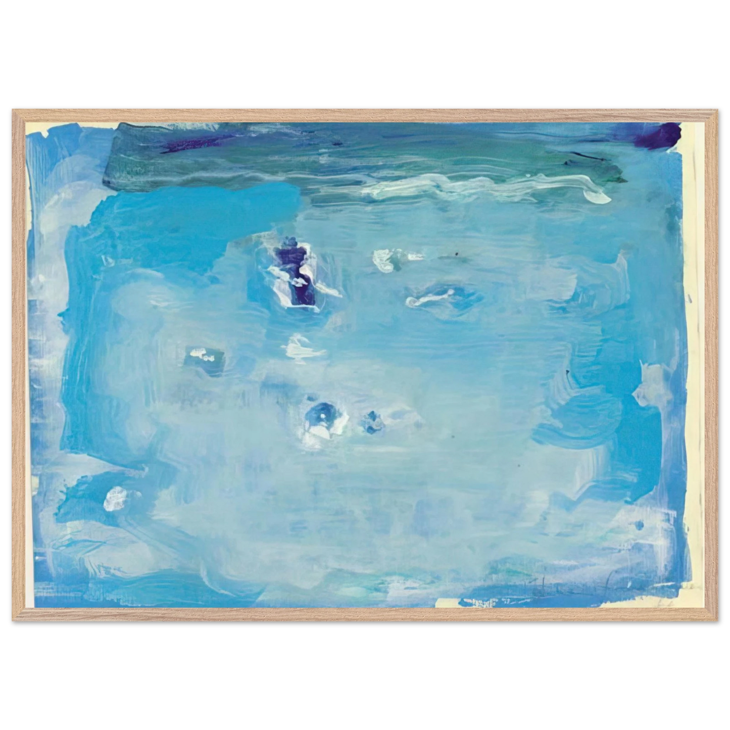 Helen Frankenthaler - Untitled - Color Field Painting, Lyrical Abstraction Wall art - 27x35 cm / 11x14 inches - Premium Wooden Framed Poster With Fine Art Paper-canvas - Wood frame