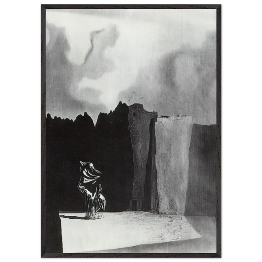 WEST SIDE OF THE ISLE OF THE DEAD - Salvador Dali 70x100 cm / 28x40 inches Framed Art Print – Black Wooden Frame