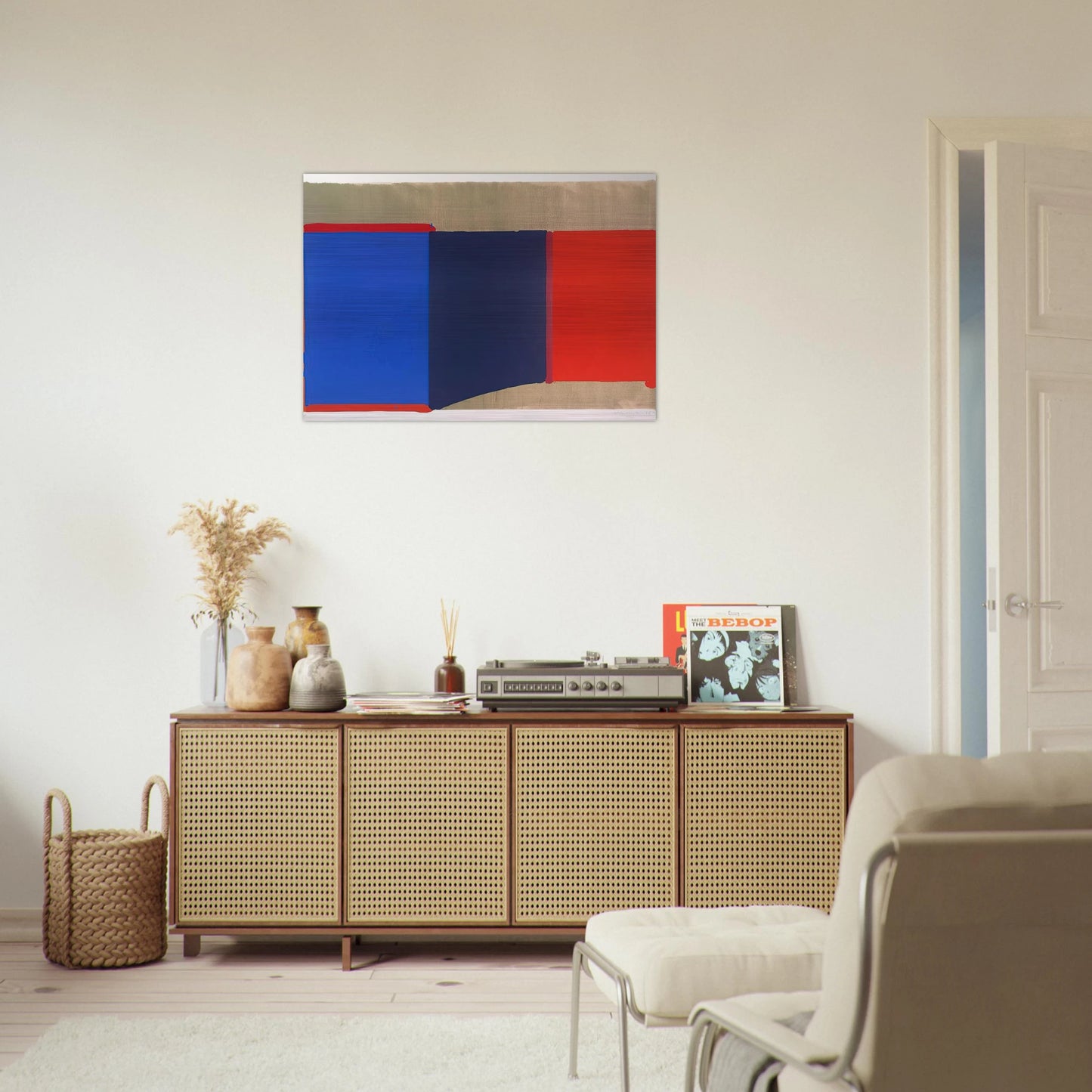 Blues, Reds - 1969 - John Hoyland Brushed Aluminum Print - 70x100 cm / 28x40 inches | John Hoyland Aluminum Print | John Hoyland Prints