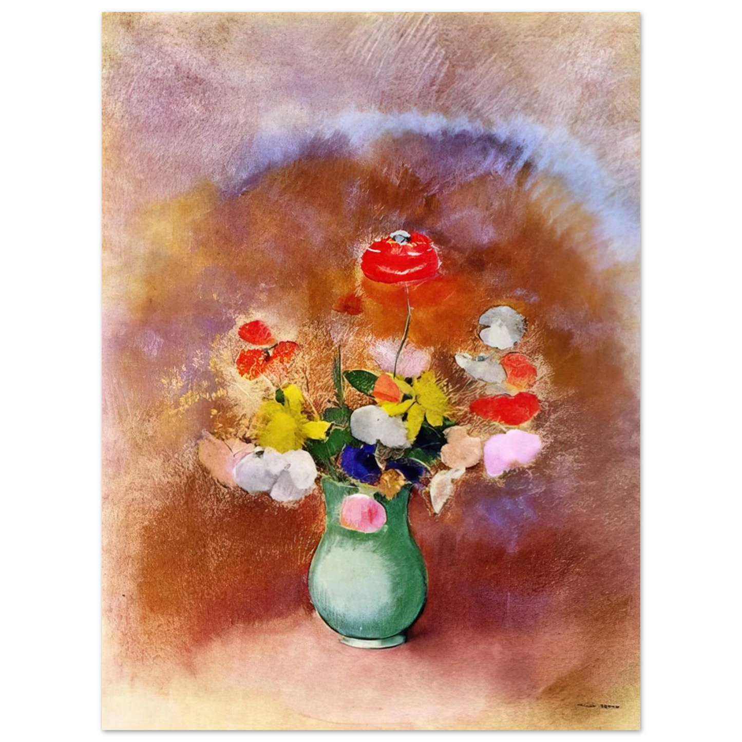 Odilon Redon - POPPIES IN A VASE  75x100 cm / 30x40inches Fine Art Poster
