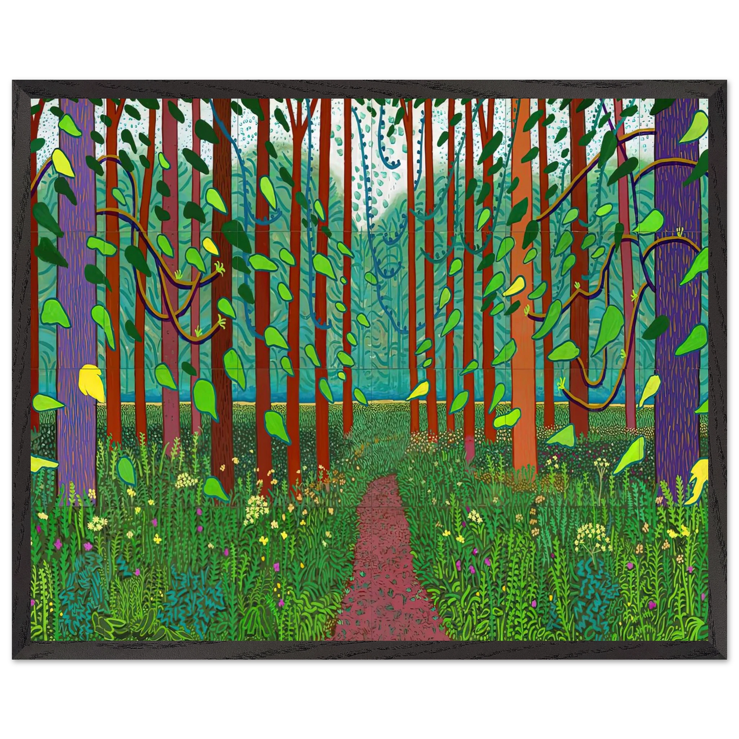 David Hockney - David Hockney Wall art - A3 (29.7 x 42  cm) - Premium Wooden Framed Poster With Fine Art Paper-canvas - Wood frame