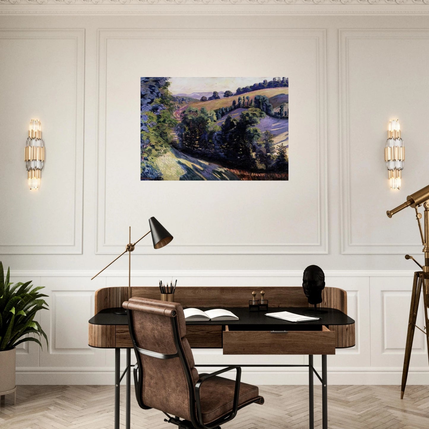 Landscape at Pontgibaud - Armand Guillaumin Brushed Aluminum Print - 70x100 cm / 28x40 inches | Armand Guillaumin Aluminum Print | Armand Guillaumin Prints