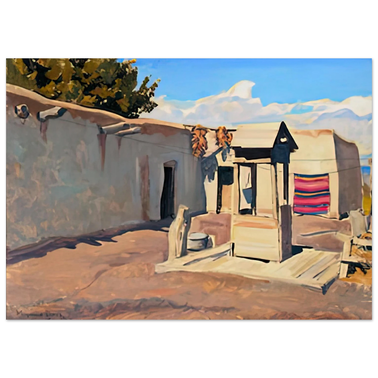 Maynard Dixon - OLD PATIO 1931 Wall art - A3 (29.7 x 42  cm) - Fine Art Poster-canvas - -