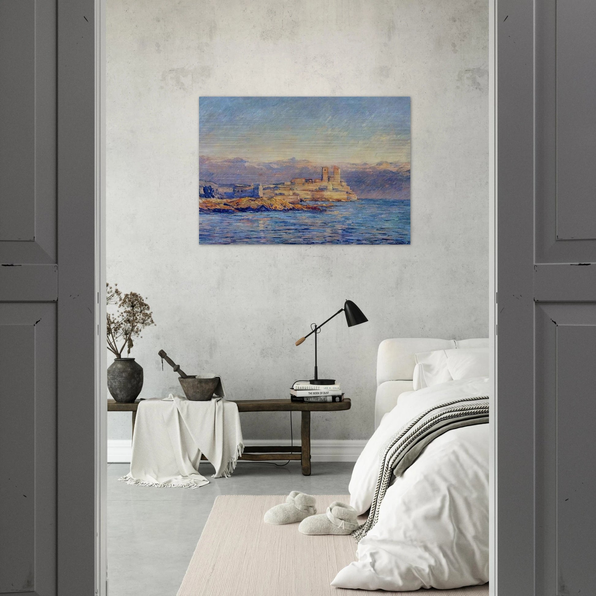 The Castle in Antibes - claude monet Brushed Aluminum Print - 70x100 cm / 28x40 inches | claude monet Aluminum Print | claude monet Prints