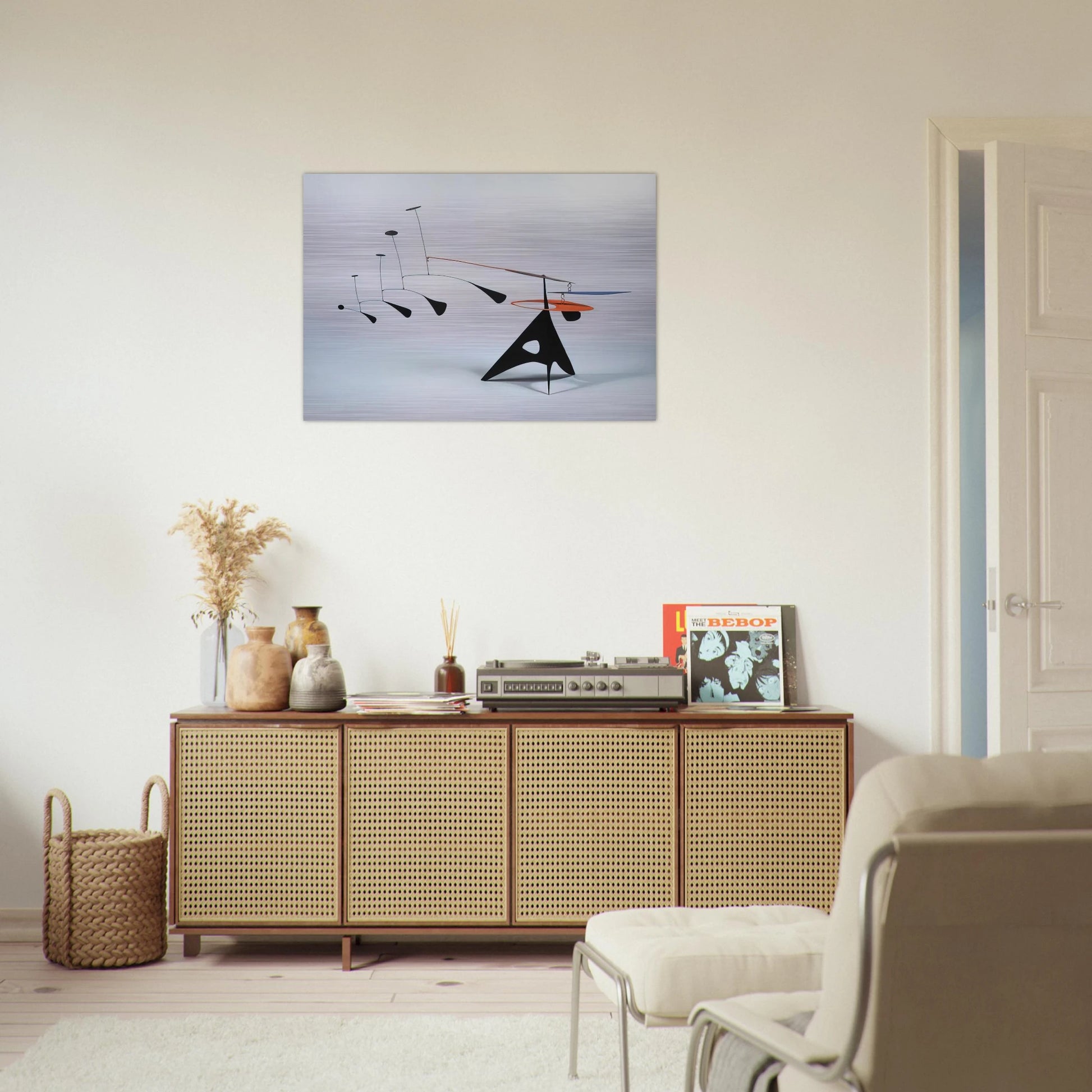 BLUE FEATHER 1948 - Alexander Calder Brushed Aluminum Print - 70x100 cm / 28x40 inches | Alexander Calder Aluminum Print | Alexander Calder Prints